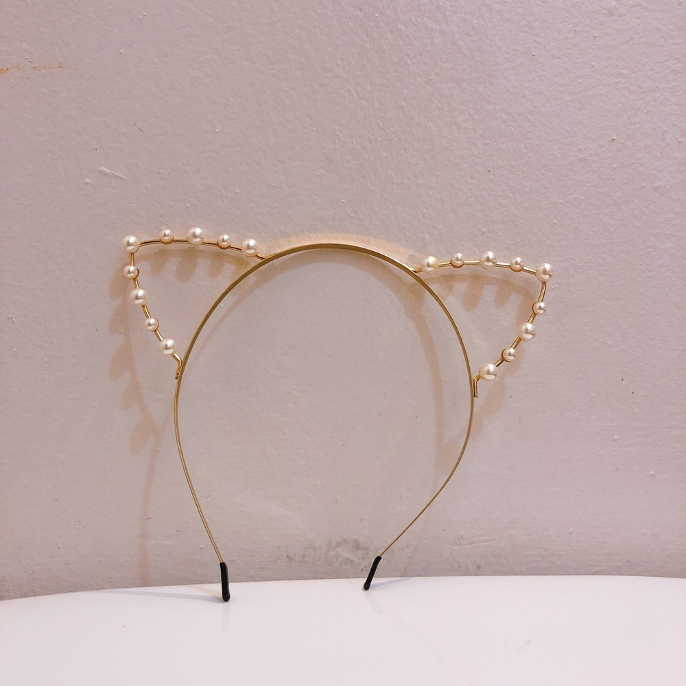 Faux Pearl Kitty Ears Headband